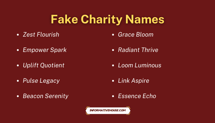 Fake Charity Names