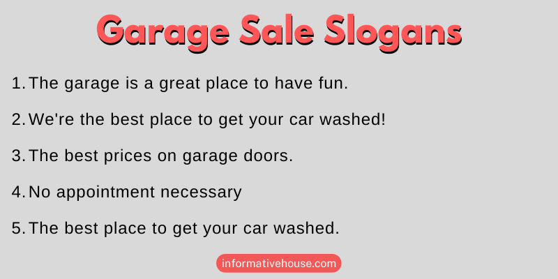 Garage Sale Slogans