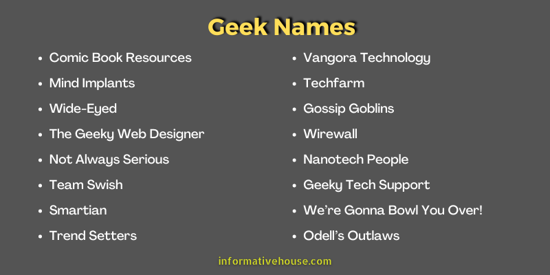 Geeky Business Names