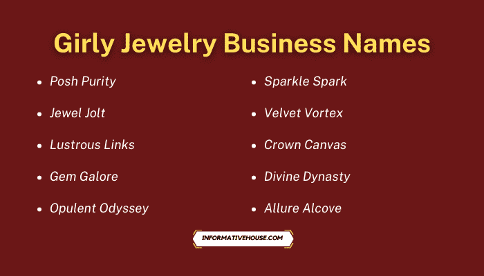 Girly Jewelry Business Names