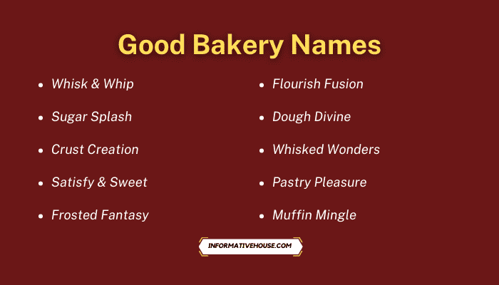 Good Bakery Names