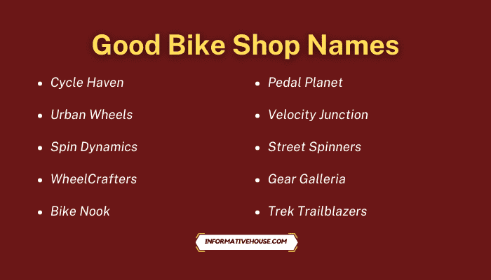 Good Bike Shop Names