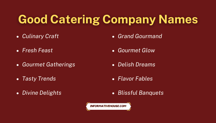 Good Catering Company Names