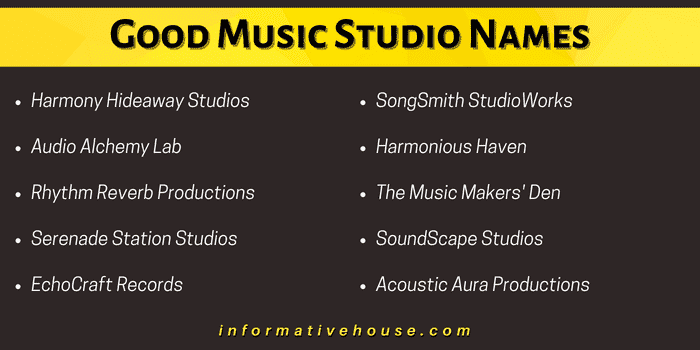 Good Music Studio Names