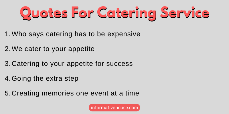 Quotes For Catering Service