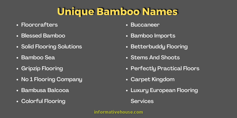 Unique Bamboo Names