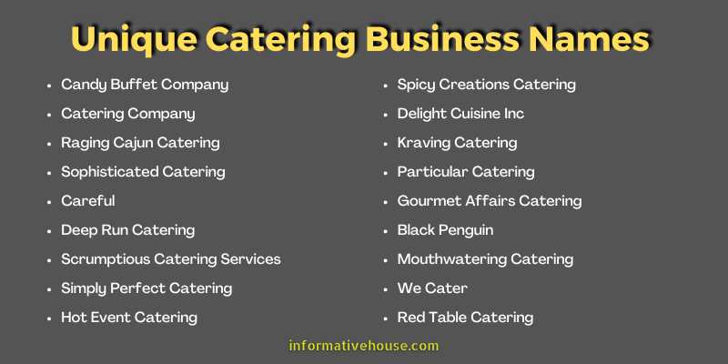 Unique Catering Business Names