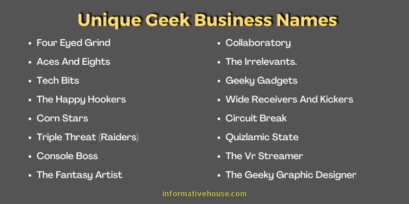 Unique Geeky Business Names