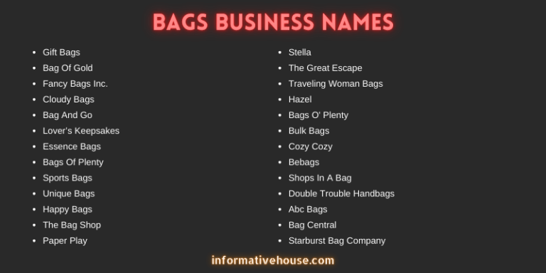 Tote Bag Business Name Ideas