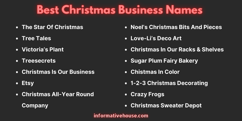 Christmas Business Names