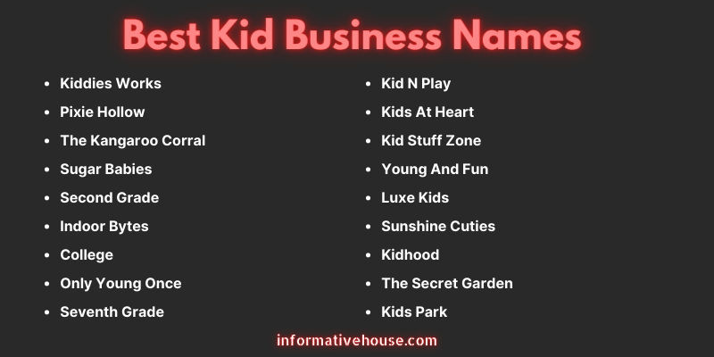Best Kid Business Names