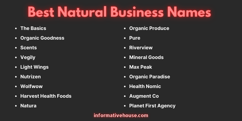 Natural Business Names
