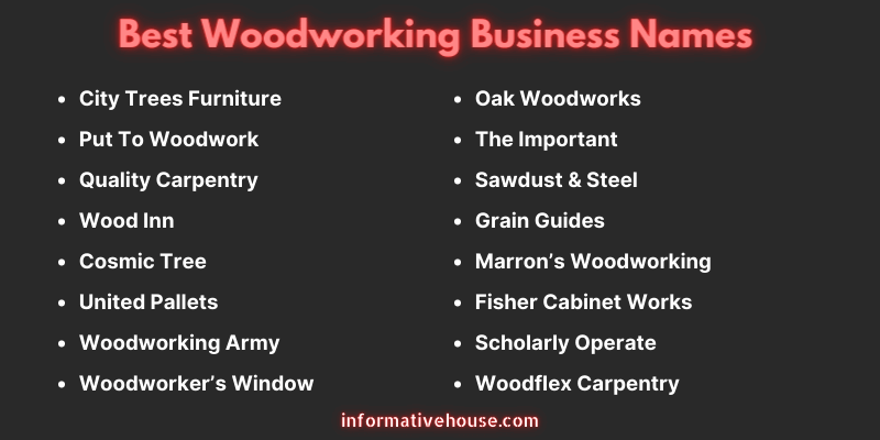 Woodworking Business Names