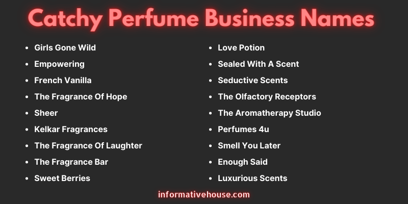 Perfume Business Names
