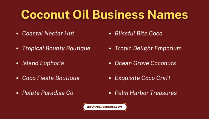 Coconut Oil Business Names