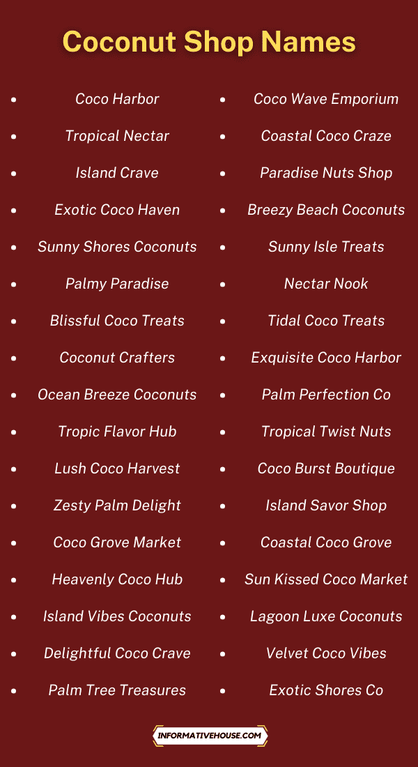 Coconut Shop Names