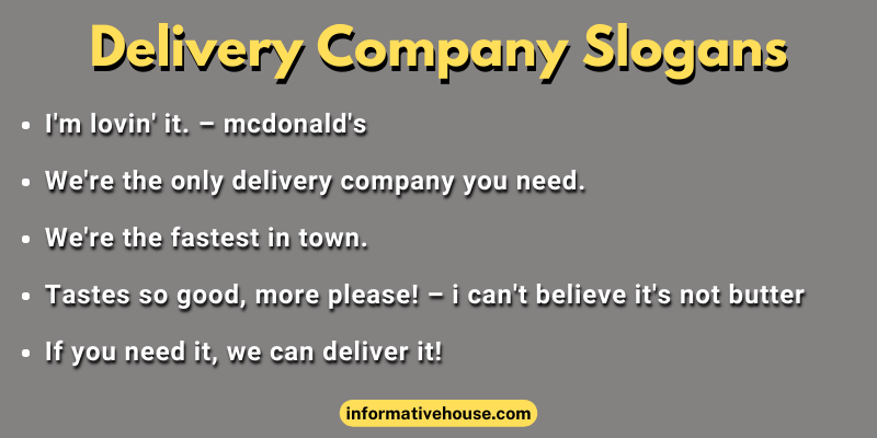 Delivery Company Slogans