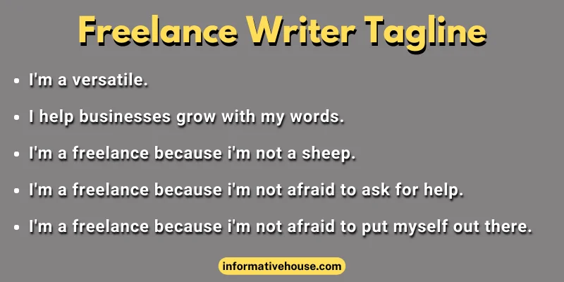 Freelance Writer Tagline