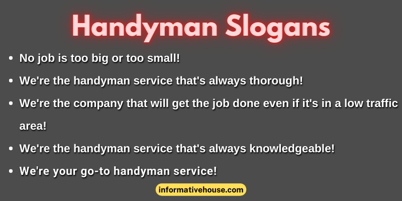Handyman Slogans