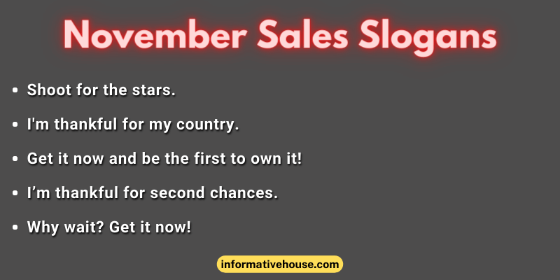 November Sales Slogans