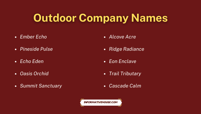 Outdoor Company Names