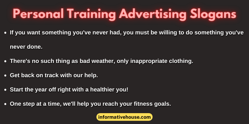 Personal Training Advertising Slogans