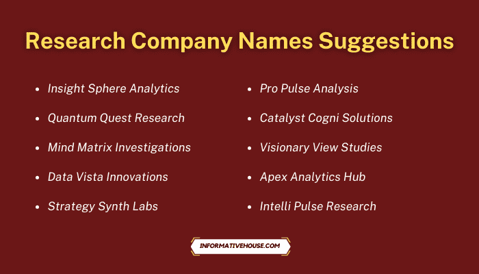 Research Company Names Suggestions