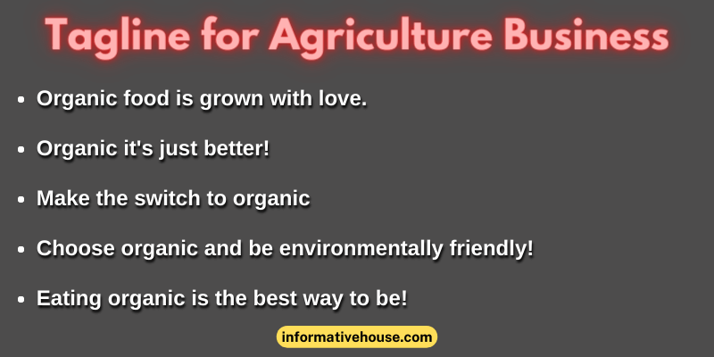 Tagline for Agriculture Business