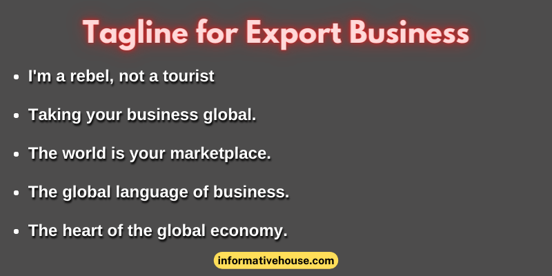 Tagline for Export Business