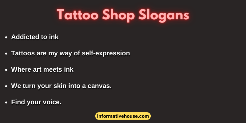Tattoo Shop Slogans