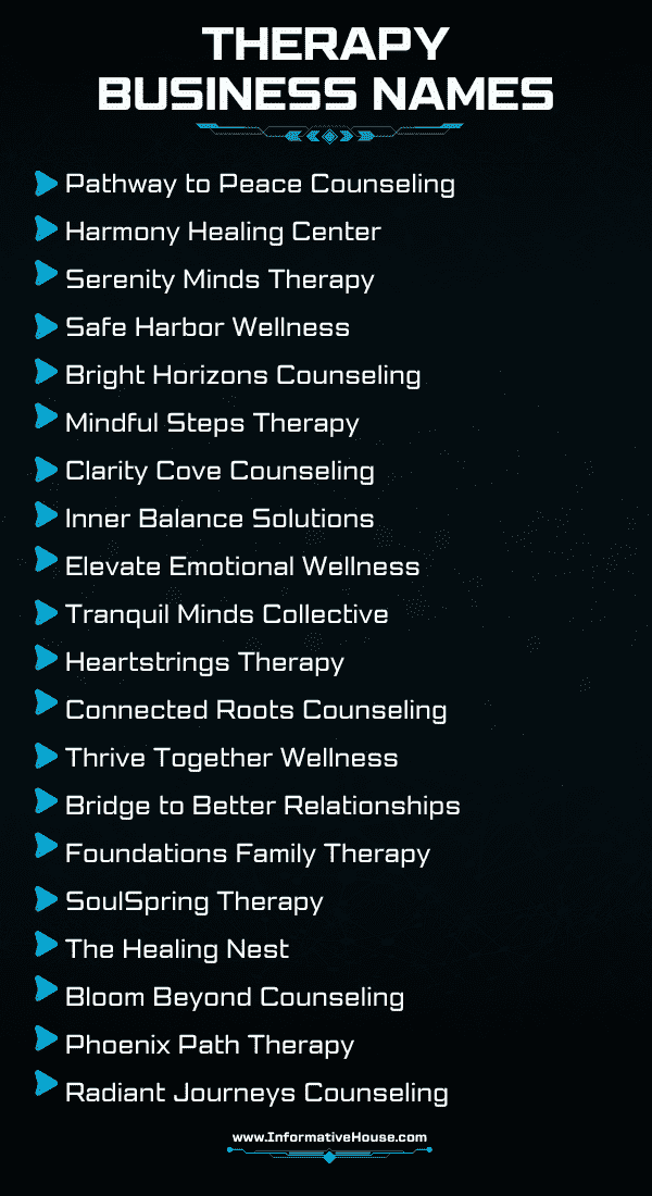 Therapy Business Names