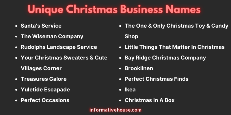 499+ Catchy Christmas Business Names Ideas (2023-2024) - Informative House