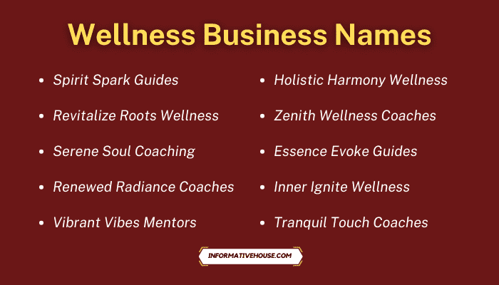 Wellness Business Names