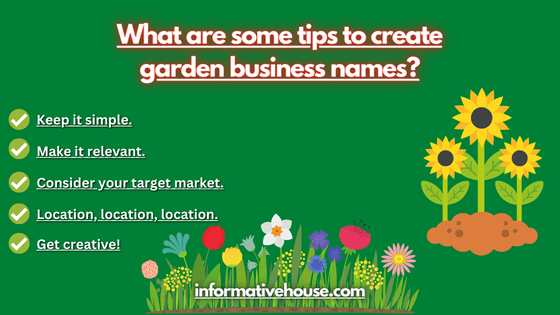 What are some tips to create garden business names