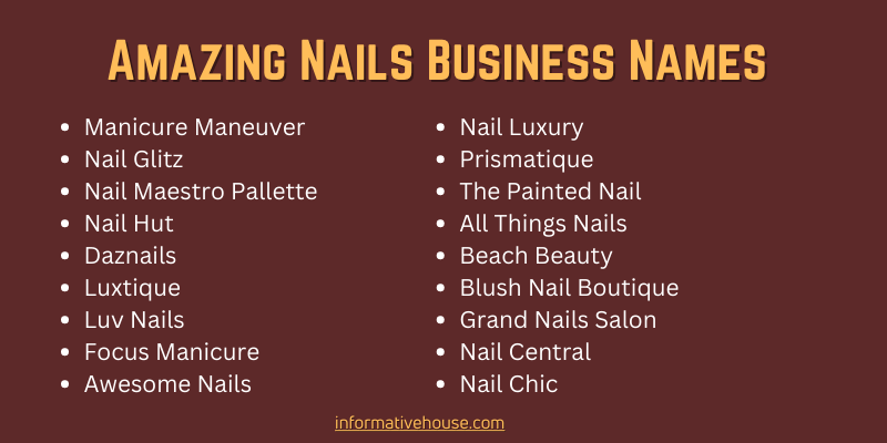 Amazing Nails Business Names