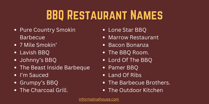 BBQ Restaurant Names
