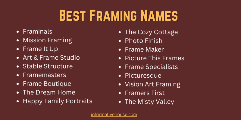Best Framing Names