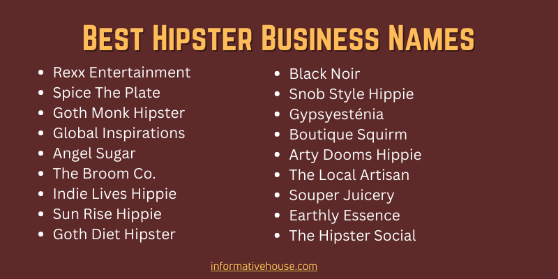 Best Hipster Business Names