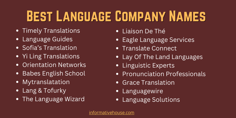 Best Language Company Names