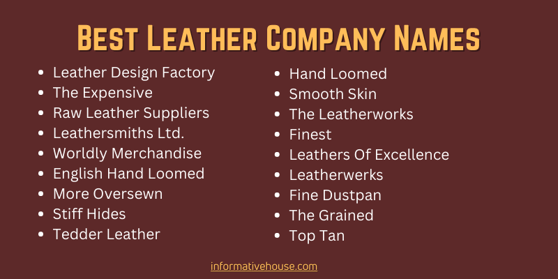 Best Leather Company Names
