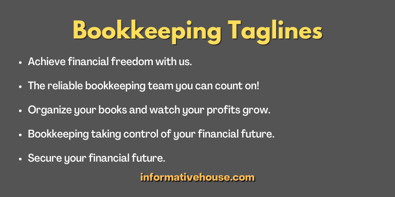 Bookkeeping Taglines