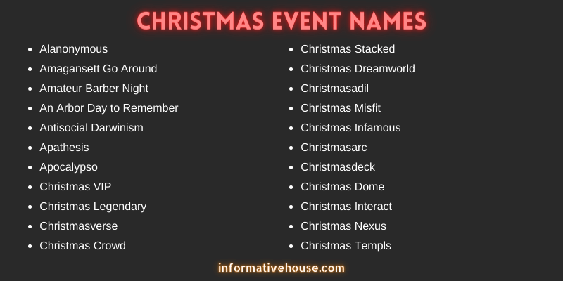 Christmas Event Names
