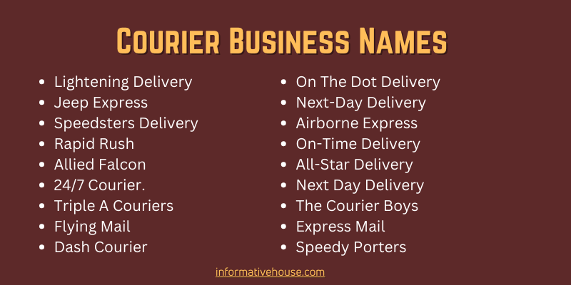 Courier Business Names