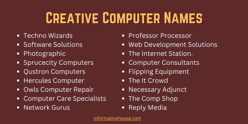 Creative Computer Names