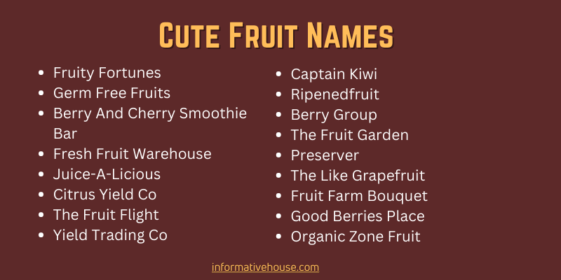 Cute Fruit Names