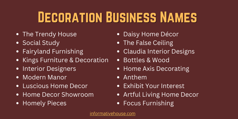 399 The Most Amazing Home Decor Business Names Ideas Informative House