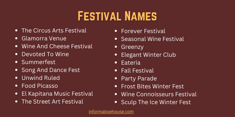 Festival Names