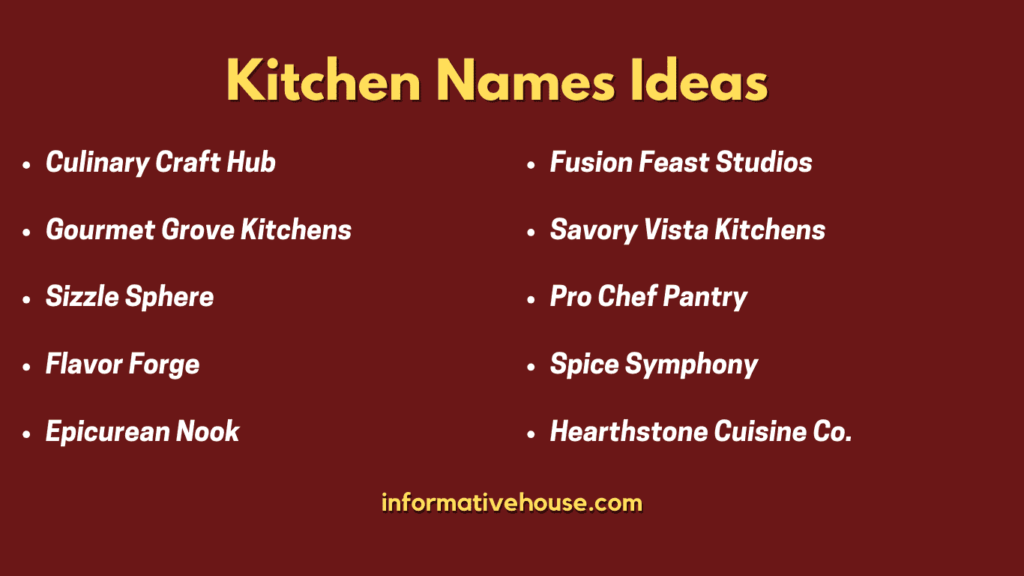 Kitchen Names Ideas 