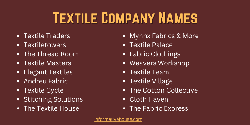 Textile Company Names