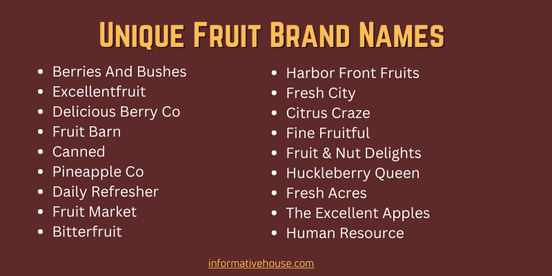 Unique Fruit Brand Names